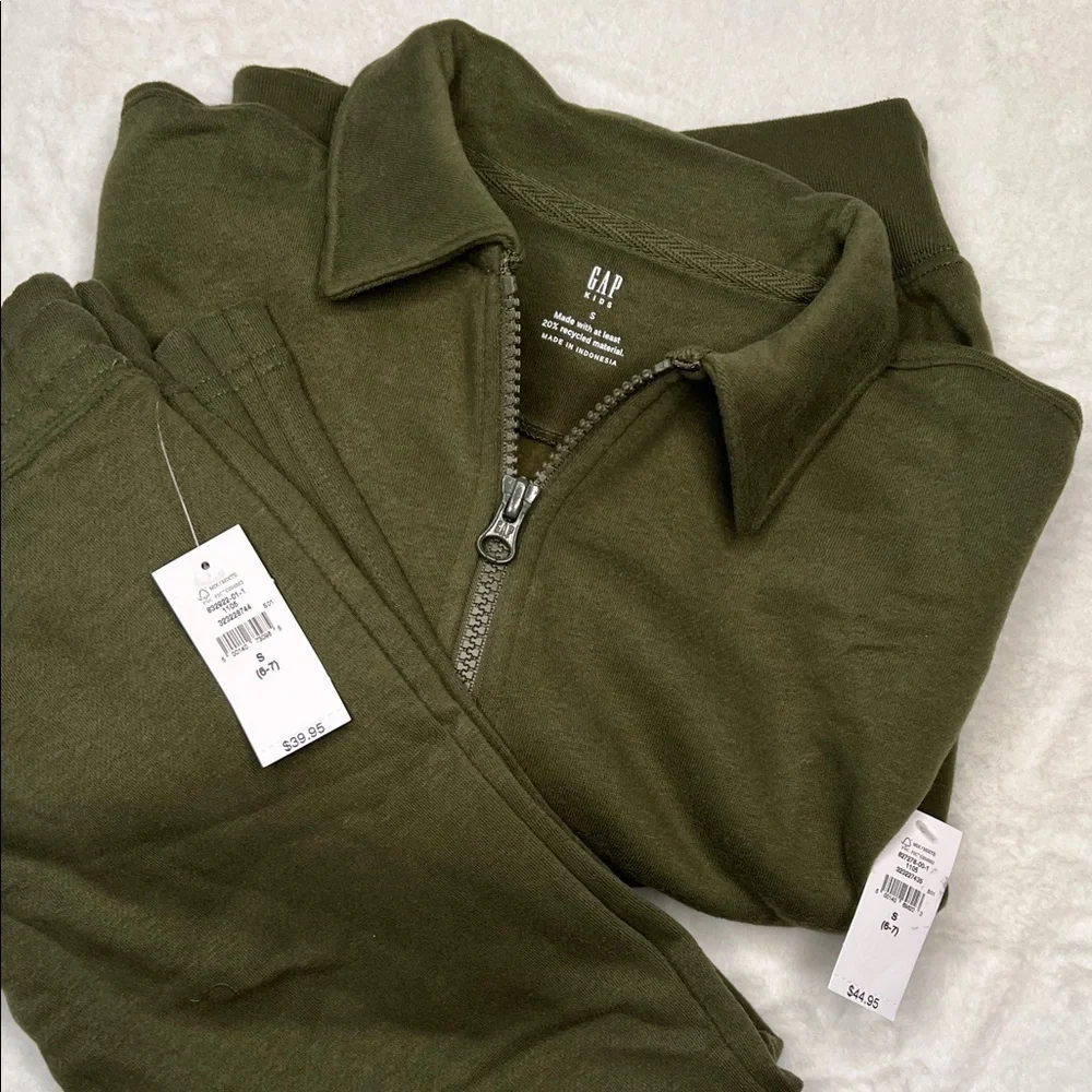 GAP Kids Soft Quarter Zip Pullover Sweatsuit NEW Size Small 6-7